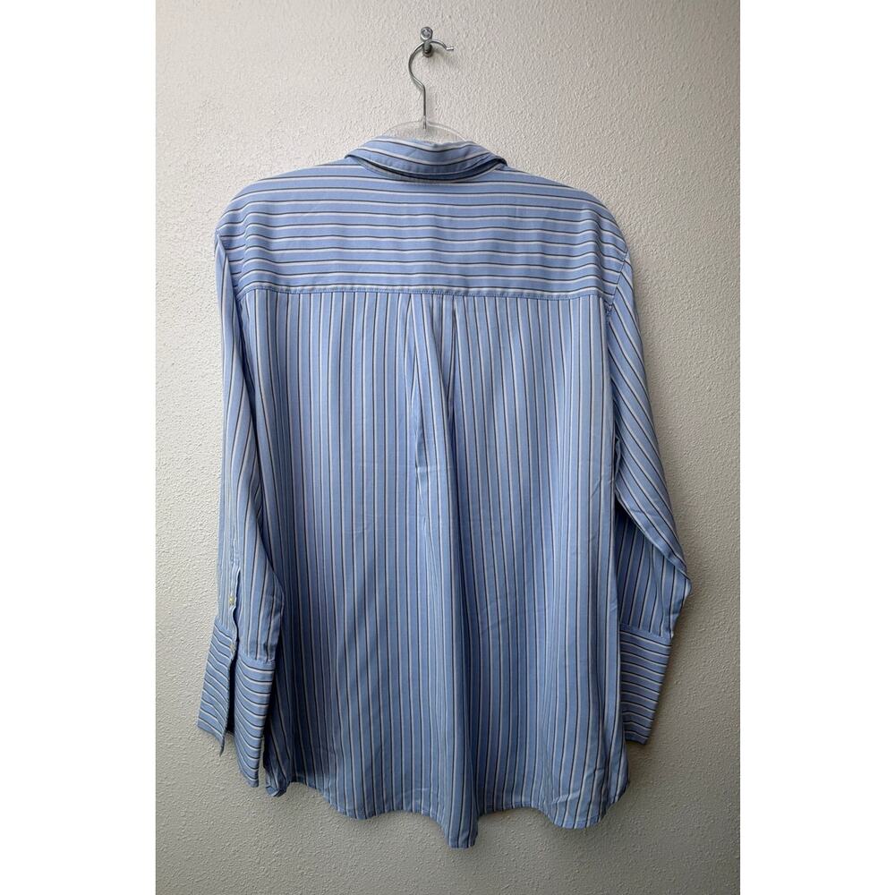 Treasure & Bond Blue Striped Boyfriend Shirt Womens XL - Picture 5 of 14